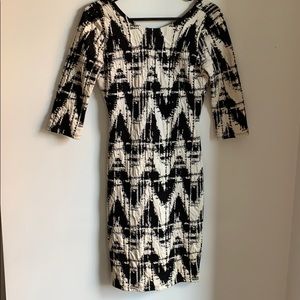 Black and white midi dress